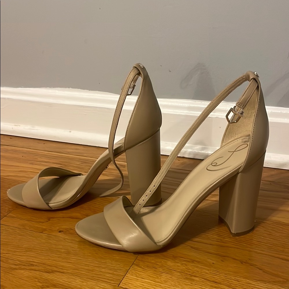 Target Beige Strap Block Heels